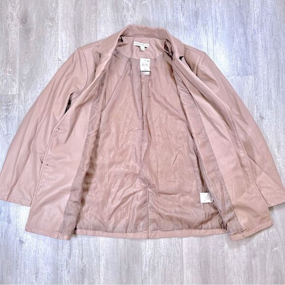 Tan Leather Blazer 1X - Picture 4 of 5